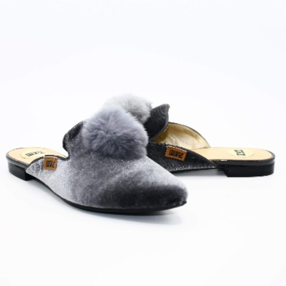 1936 Boutique Mule with Fur Pom Pom